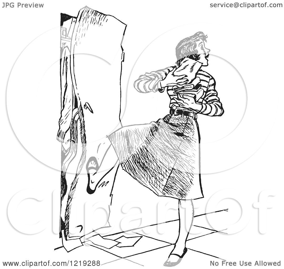 1080x1024 Retro Clipart Of A Vintage Black And White High School Teenage