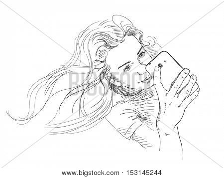450x357 Teenage Girl Beautiful Long Hair Vector Amp Photo Bigstock