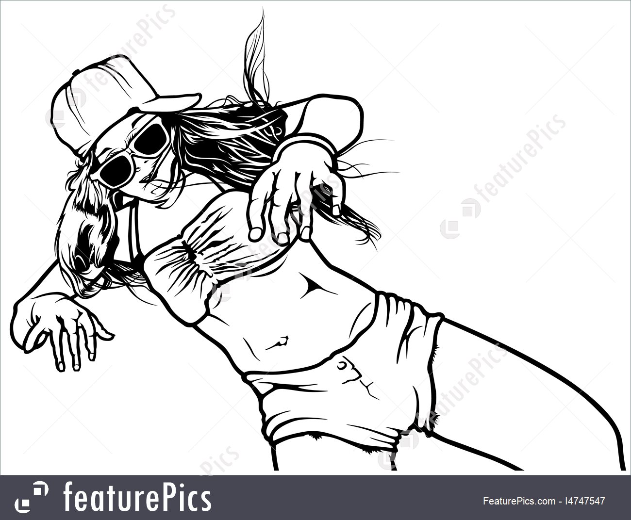 1300x1072 Teenage Girl Dancer Stock Illustration I4747547