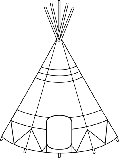 414x550 Teepee Tent Coloring Page