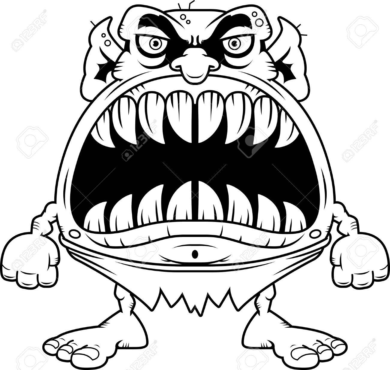 1300x1232 A Cartoon Illustration Of A Goblin With A Big Mouth Full Of Sharp