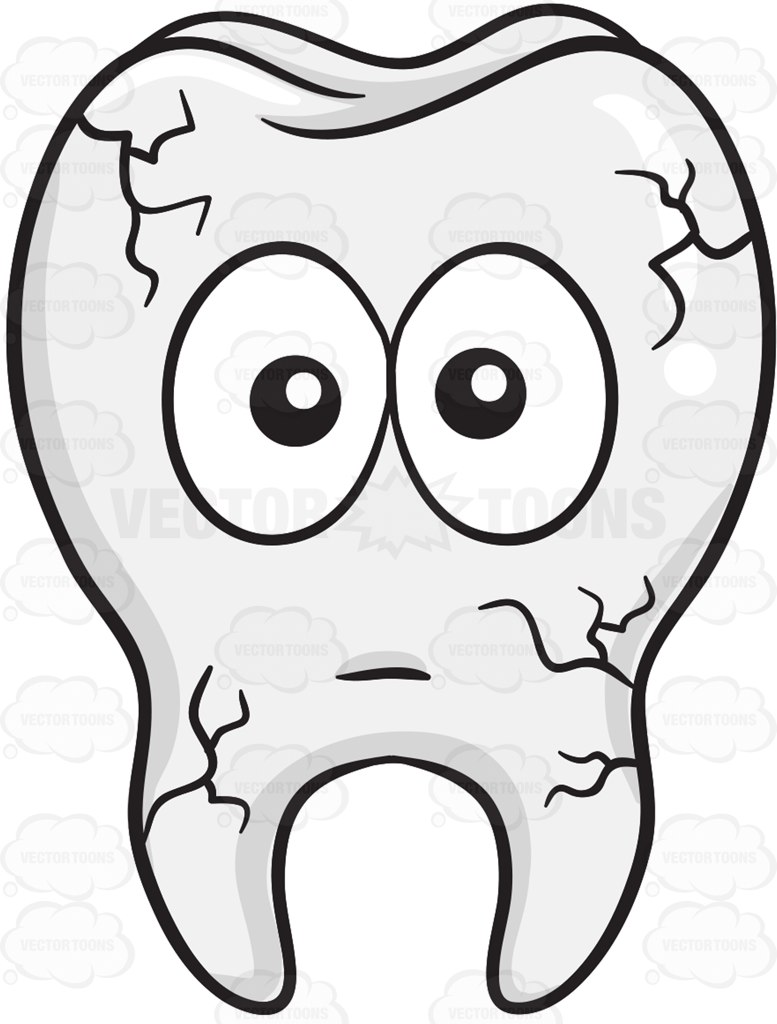 777x1024 Cracked Tooth Cartoon Clipart