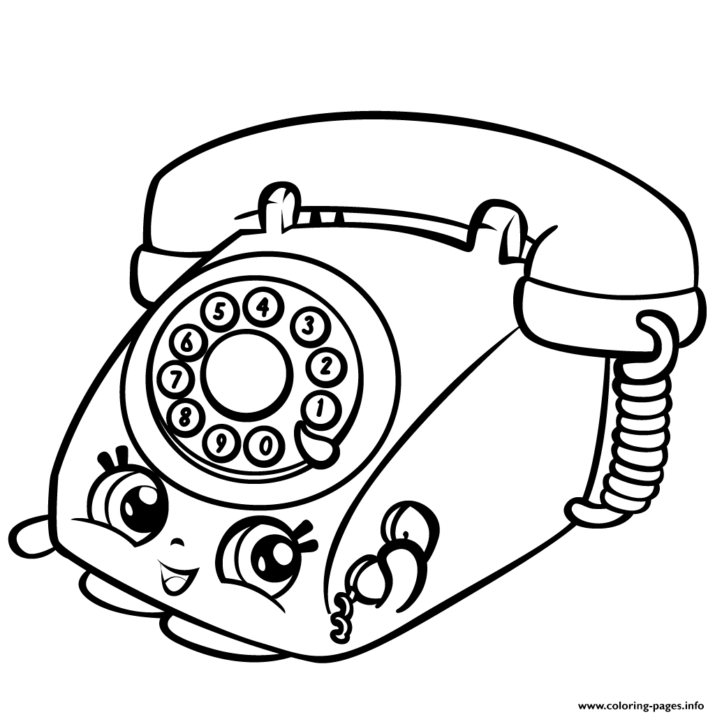 1024x1024 Print Rotary Telephone Shopkins Season 3 Coloring Pages Coloring
