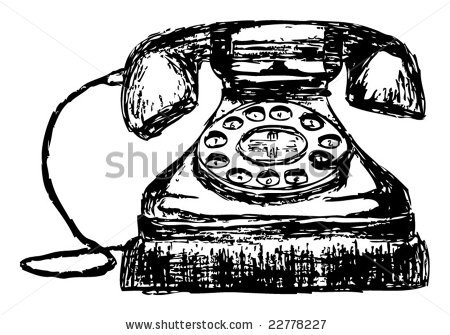 450x335 Stock Vector Hand Drawn Sketch Of An Old Vintage Telephone