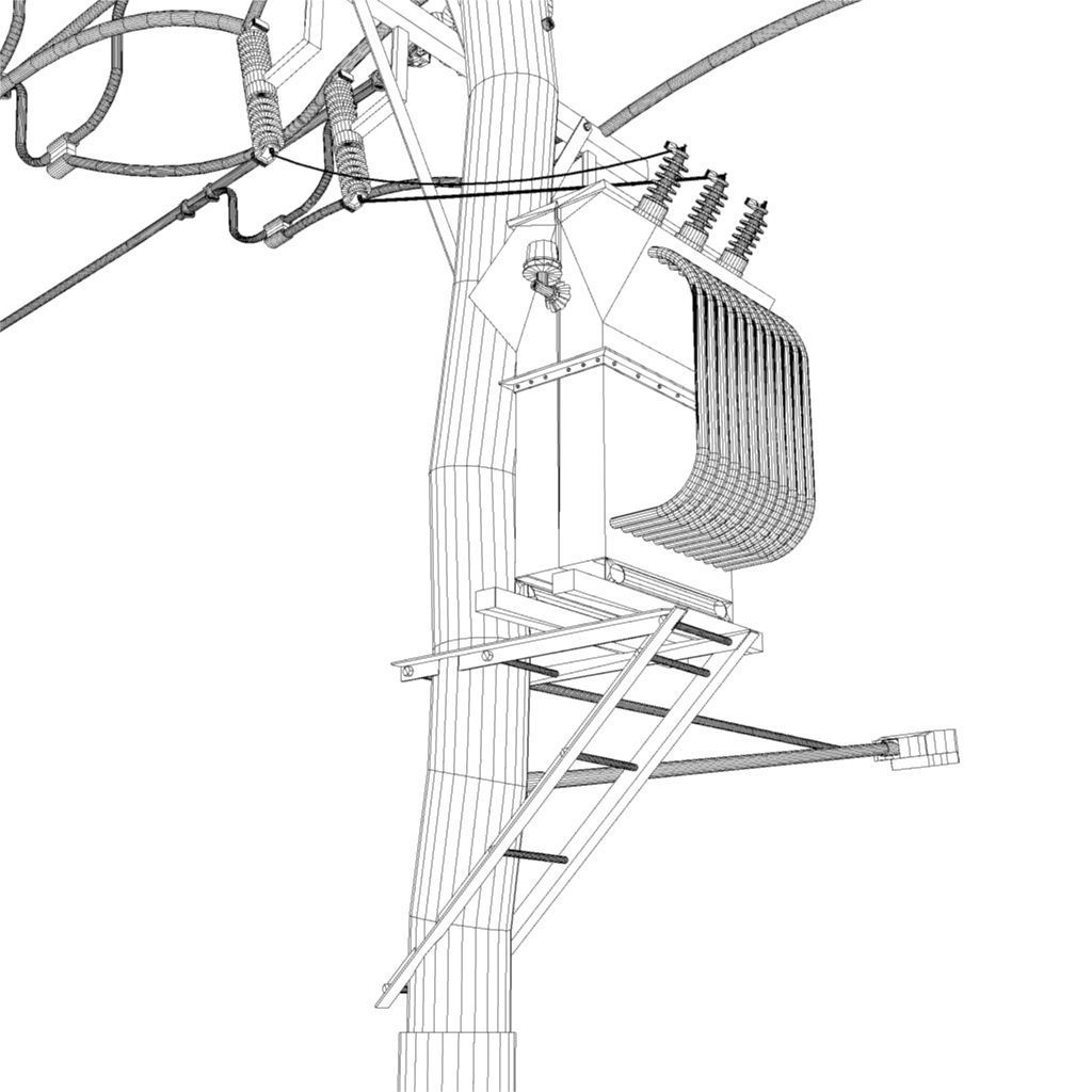 1024x1024 3d Asset Telegraph Pole Cgtrader