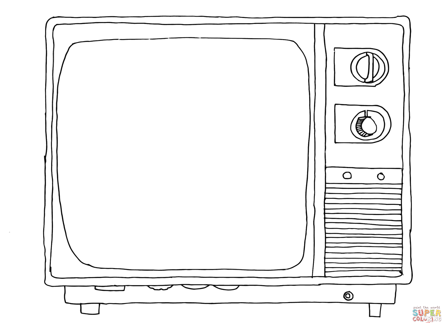 1500x1102 Old Sytle Tv Coloring Page Free Printable Coloring Pages
