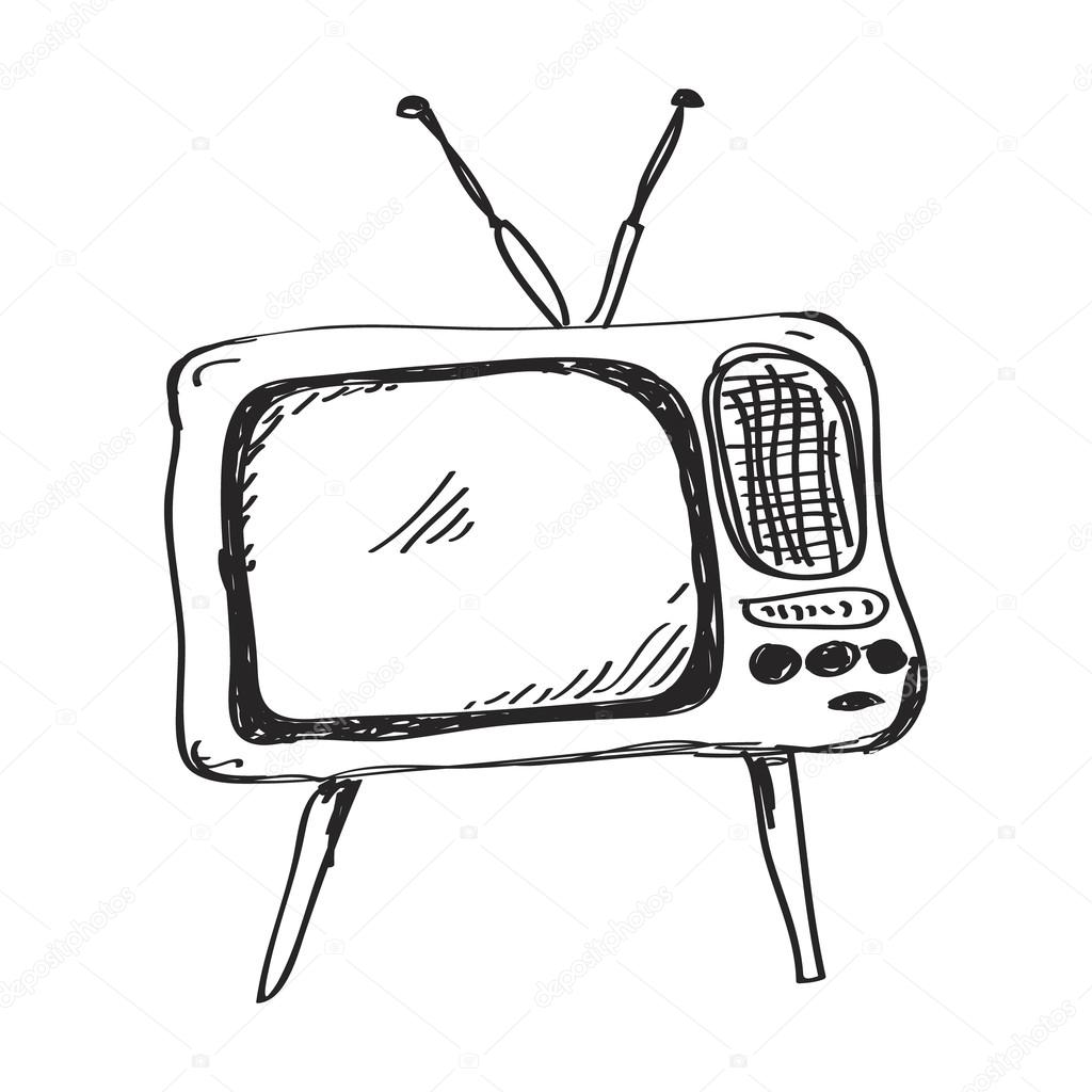 1024x1024 Simple Doodle Of A Television Stock Vector Chrishall
