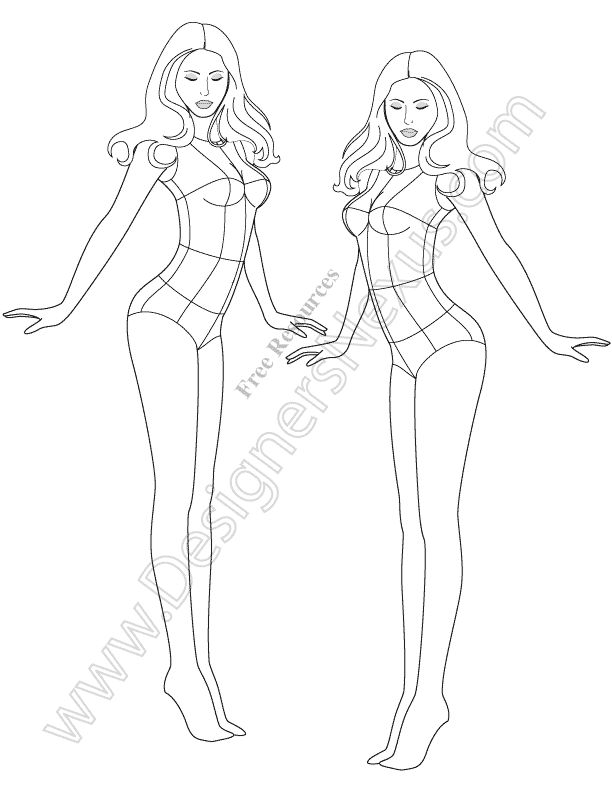 612x792 Fashion Illustration Sketches Templates