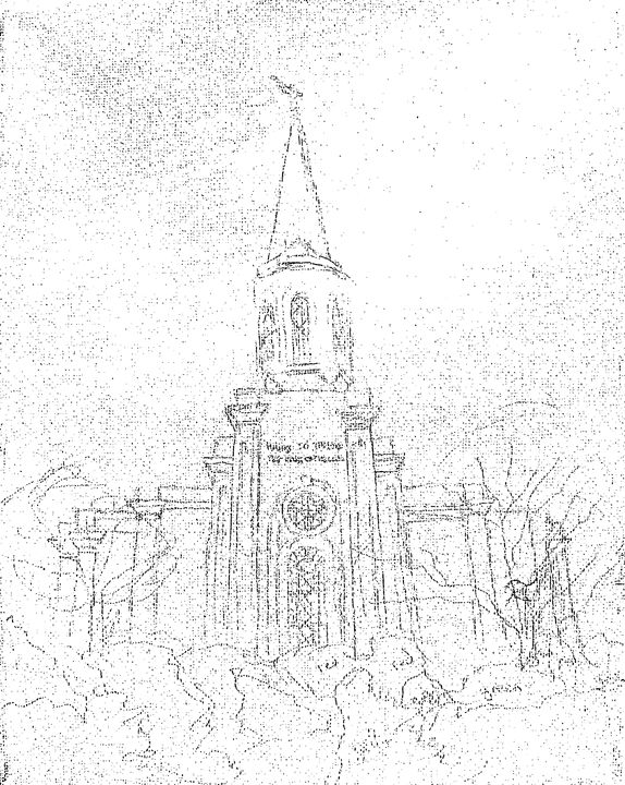 574x720 St Louis Missouri Lds Temple Sketch