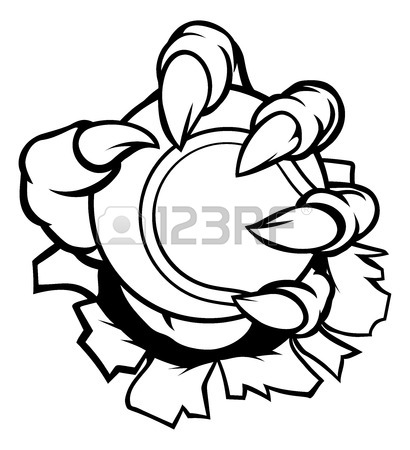 410x450 Monster Or Animal Claw Holding Tennis Ball Royalty Free Cliparts
