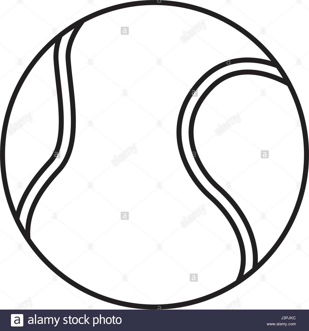 1300x1390 Tennis Ball Sport Play Equipment Line Stock Vector Art