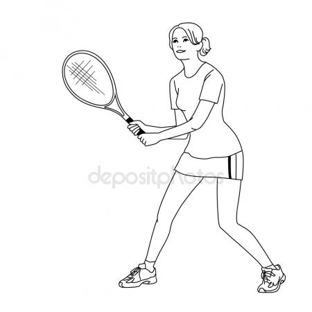 450x450 Fat People Playing Tennis On The Court. White And Black Picture