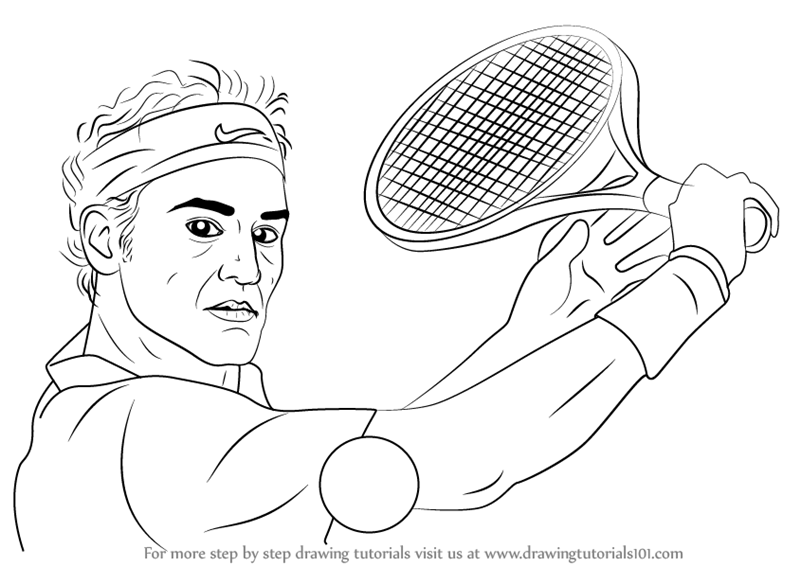 800x566 Learn How To Draw Roger Federer (Tennis Players) Step By Step