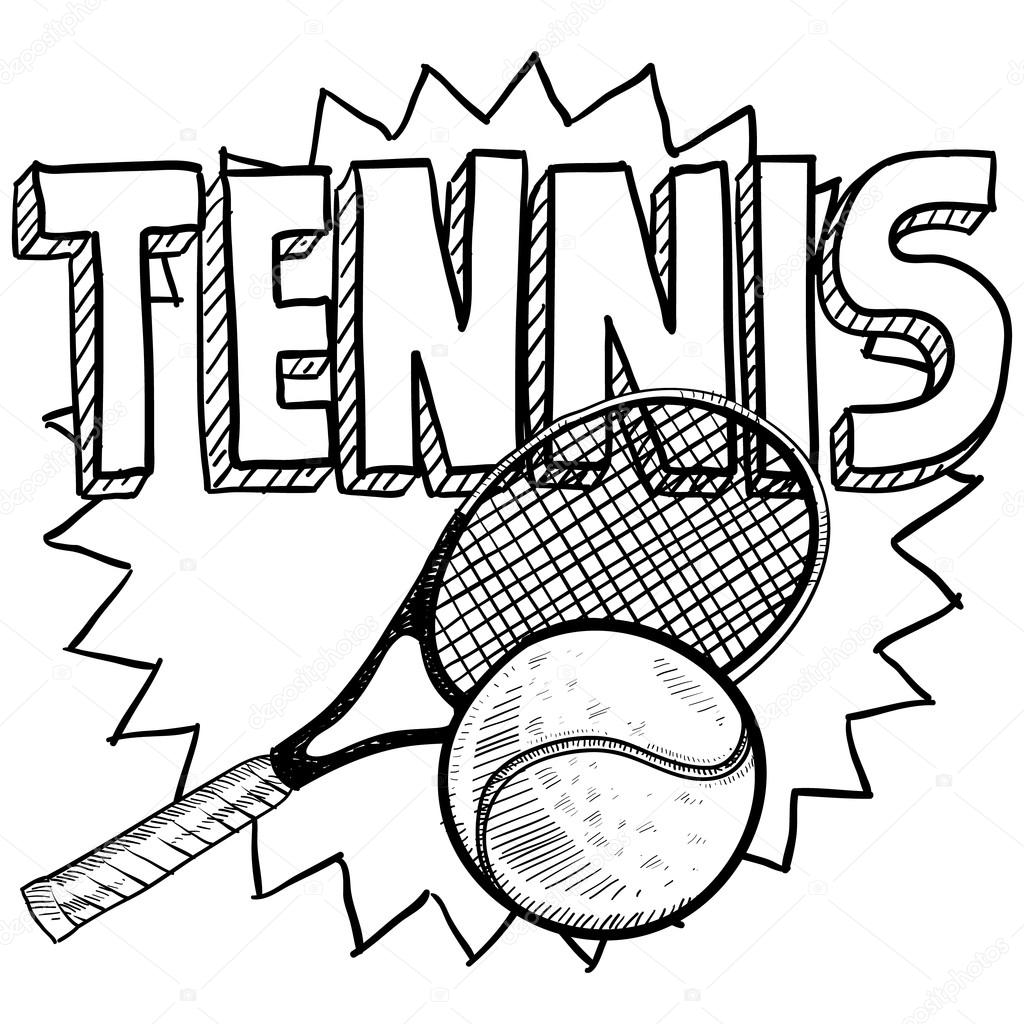 1024x1024 Tennis Sketch Stock Vector Lhfgraphics