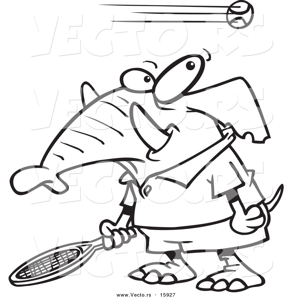 1024x1044 Vector Of A Cartoon Tennis Elephant