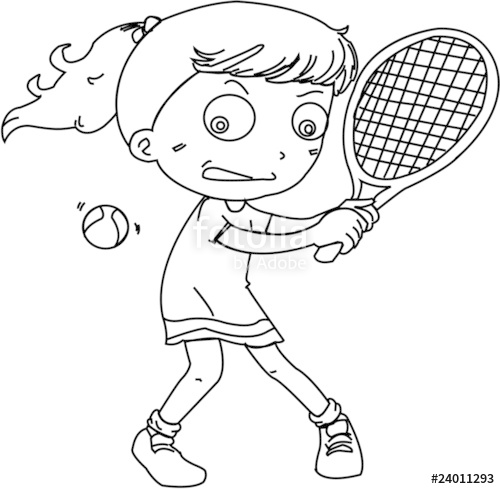 500x489 A Girl Playing Tennis Stock Image And Royalty Free Vector Files