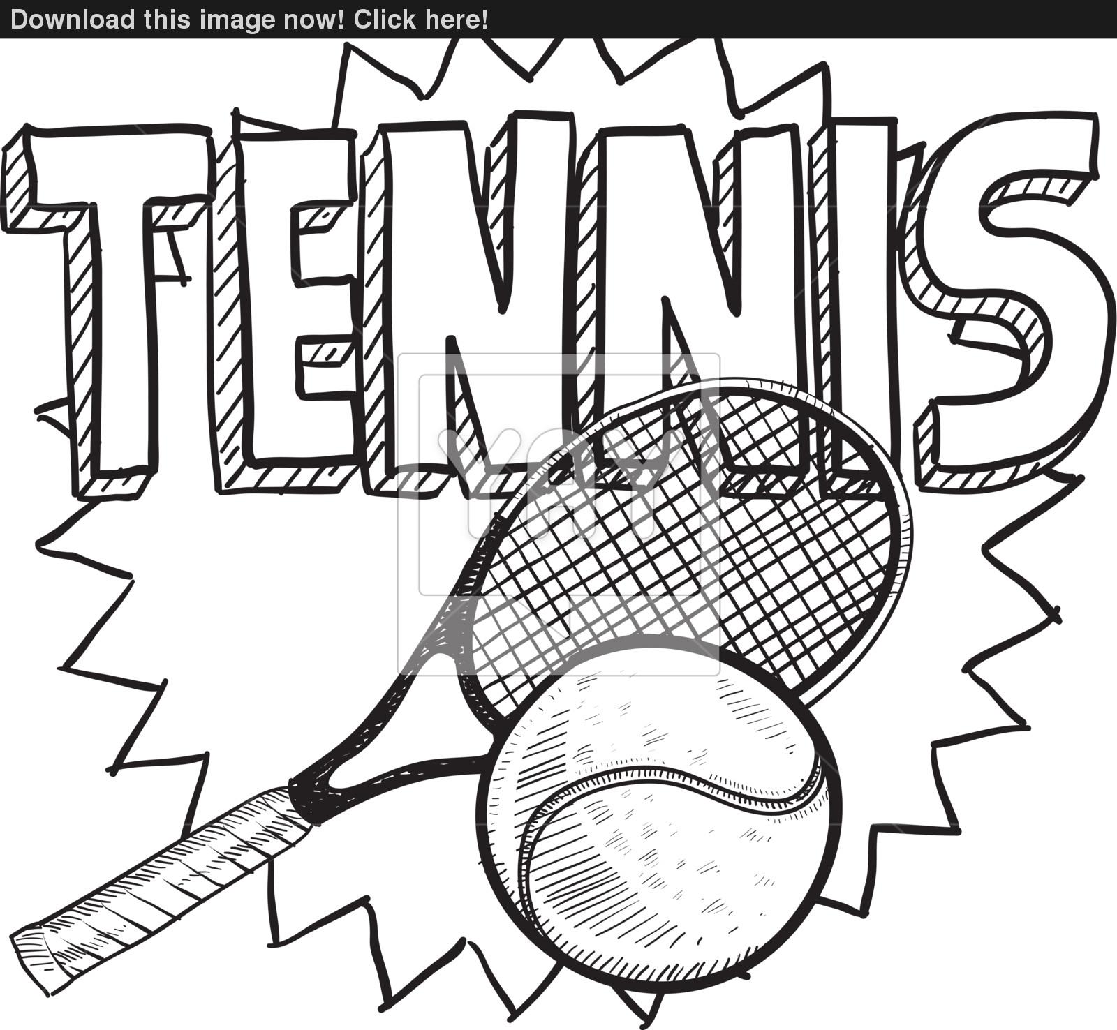 1600x1476 Tennis Sketch Vector