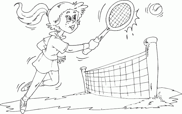 637x400 Tennis Girl Coloring Pages Printable
