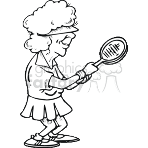300x300 Royalty Free Female Tennis Player 168220 Vector Clip Art Image