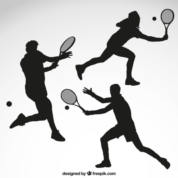 626x626 Tennis Player Silhouettes Vector Premium Download
