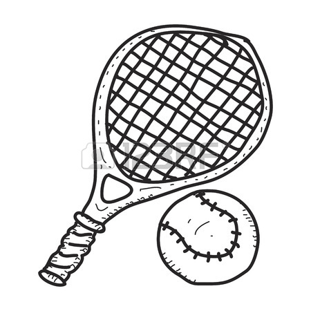 450x450 Simple Hand Drawn Doodle Of A Tennis Racket Royalty Free Cliparts