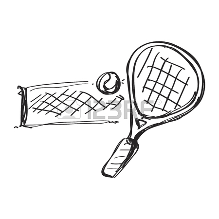 450x450 Simple Hand Drawn Doodle Of A Tennis Racket Royalty Free Cliparts