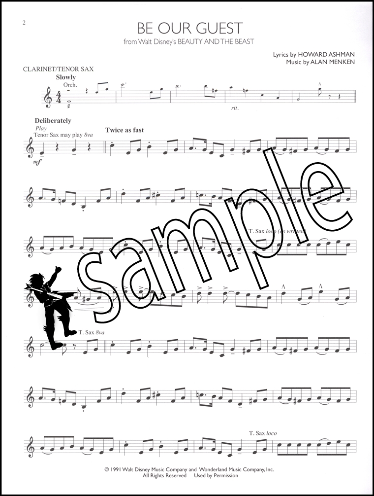 760x1006 Disney Solos For Clarinet Or Tenor Sax Saxophone Sheet Music Book