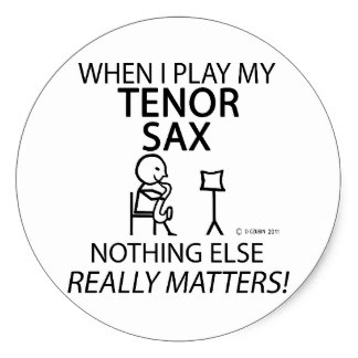 324x324 Funny Tenor Sax Stickers Zazzle