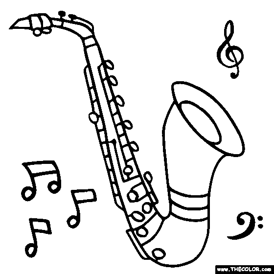 560x560 Saxophone Coloring Pages