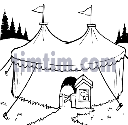 445x437 Free Drawing Of Circus Tent Bw From The Category Movies Amp Magic