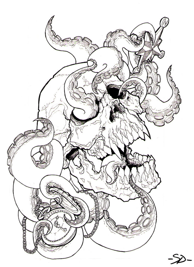 762x1048 Skull And Tentacles