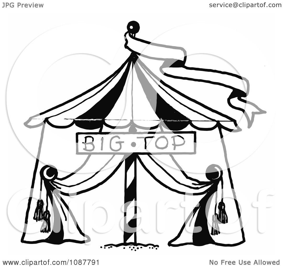 1080x1024 Clipart Sketched Circus Big Top Tent And Banner