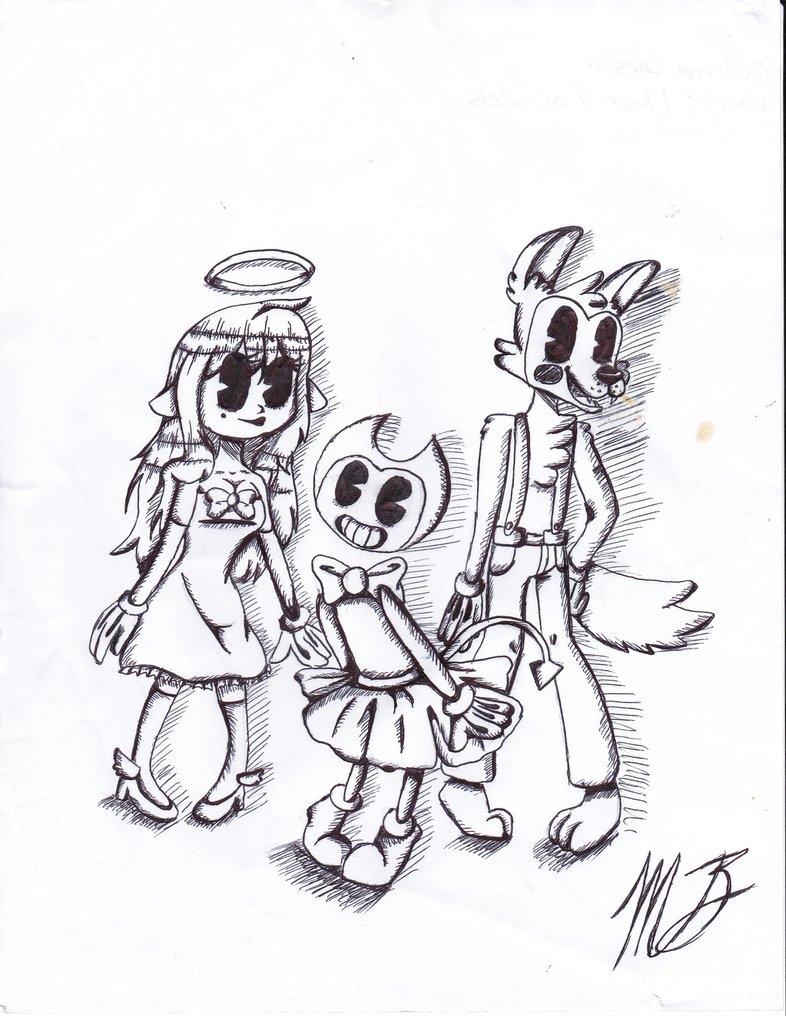 786x1016 Bendy, Alice, And Boris Test Draw By Mjthecritic