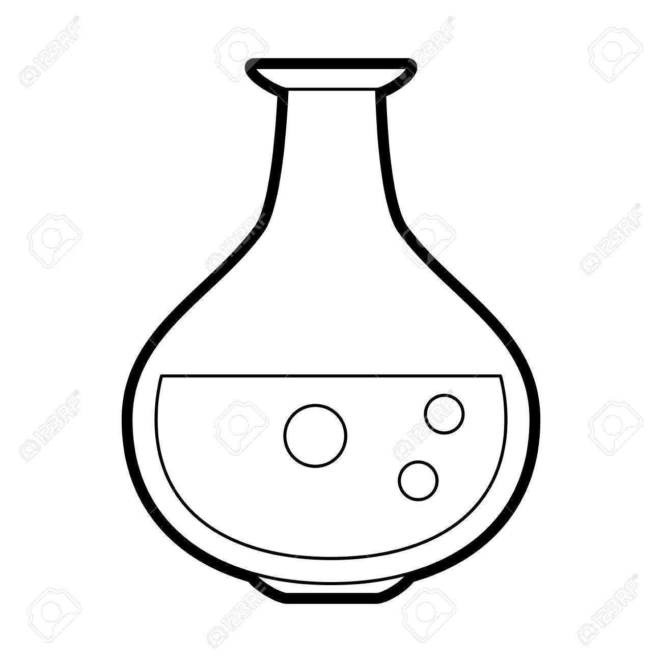 1300x1300 Round Bottom Flask Test Tube Icon Image Vector Illustration Paint