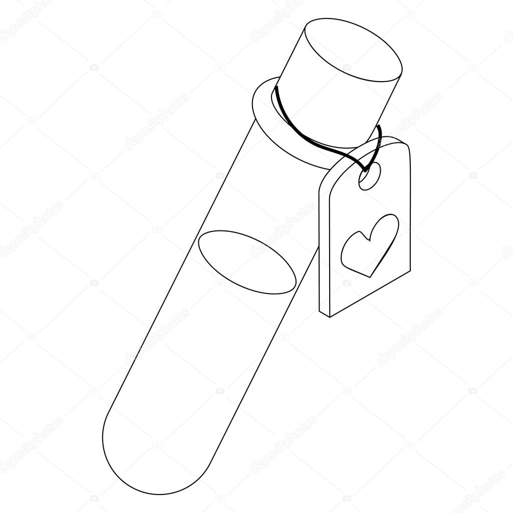 1024x1024 Test Tube Of Love Elixir Icon, Isometric 3d Style Stock Vector