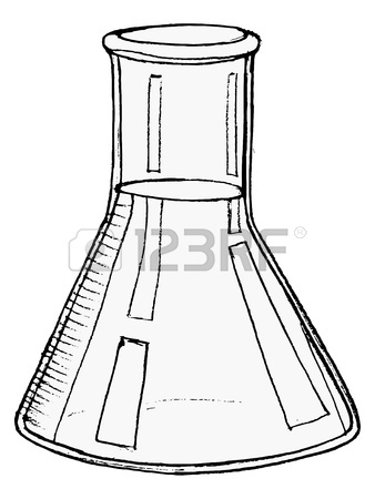 338x450 Hand Drawn Illustration Of A Test Tube With Liquid Royalty Free