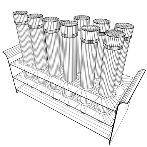 500x500 3d Model Pbr Test Tubes Rack 2 Cgtrader