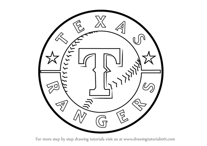 800x567 Learn How To Draw Texas Rangers Logo (Mlb) Step By Step Drawing