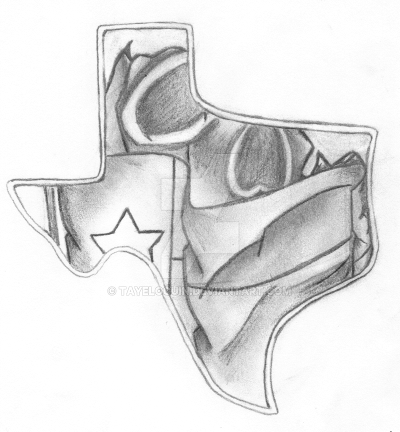 800x864 Texas Skull W Flag By Tayeloquin