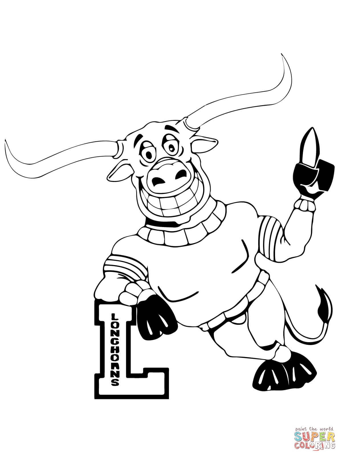 Texas Longhorns Coloring Sheet Coloring Pages