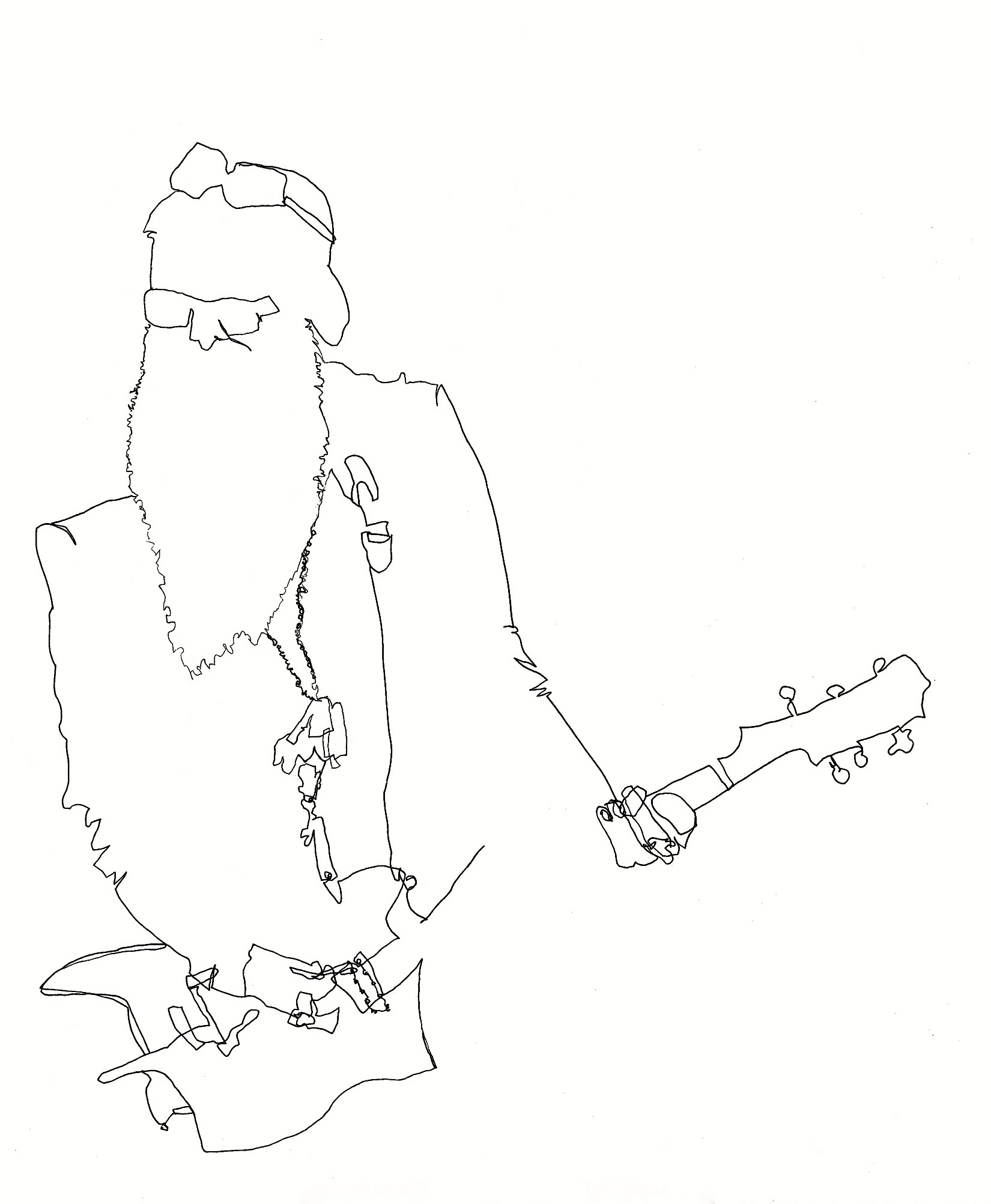 1650x2005 Texas Blues Series Zz Top Blind Contour Drawing