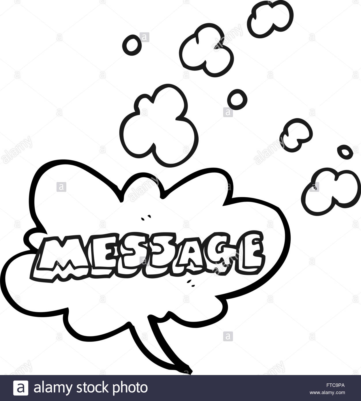 1252x1390 Freehand Drawn Black And White Cartoon Message Text Stock Vector