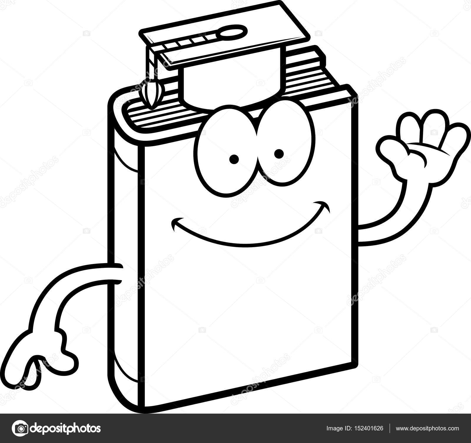 1600x1507 Cartoon Textbook Waving Stock Vector Cthoman