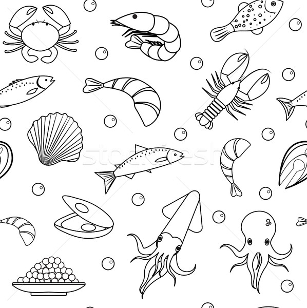 598x600 Sea Life Seamless Pattern. Underwater Endless Background, Texture