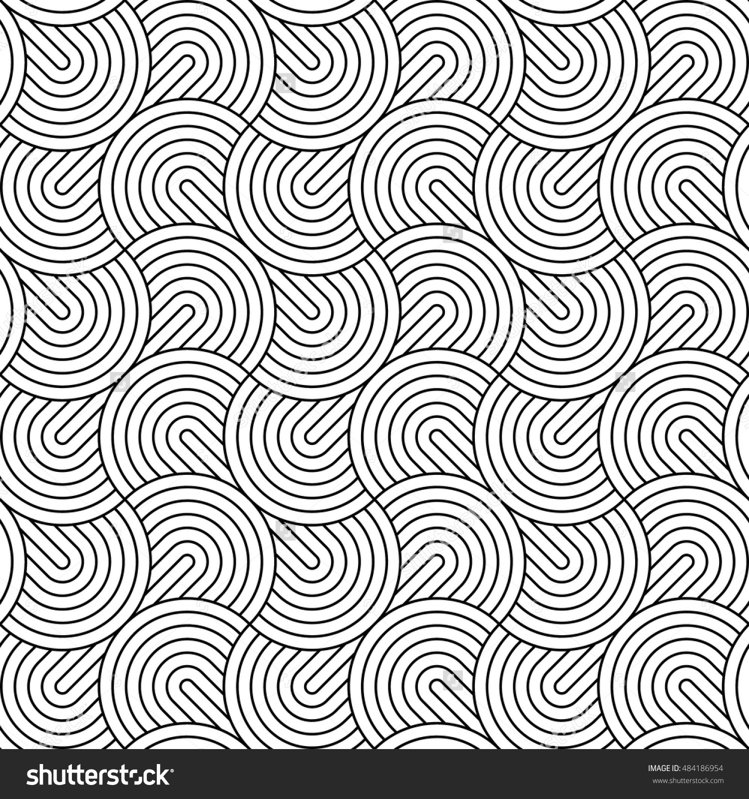 1500x1600 Vector Seamless Texture. Modern Abstract Background. Monochrome