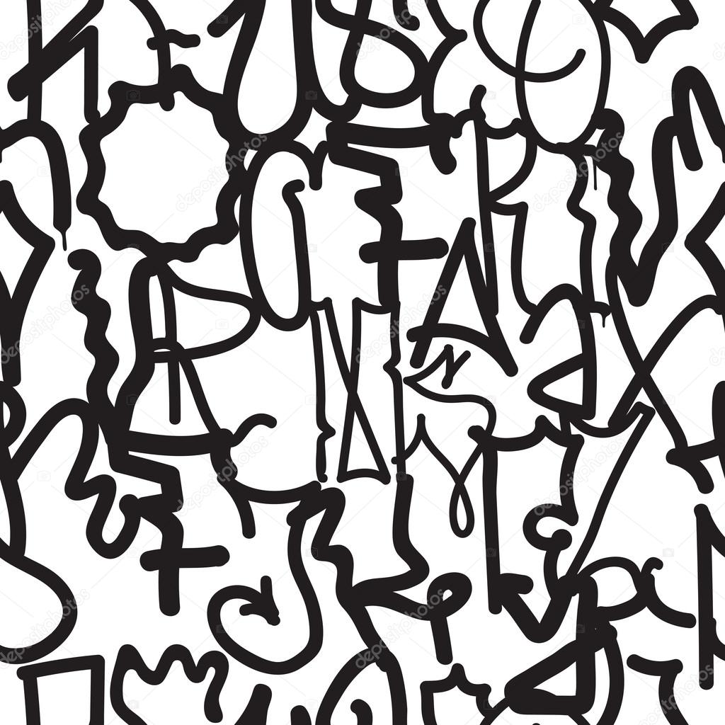 1024x1024 Fashion Graffiti Hand Drawing Texture Stock Vector Vanzyst