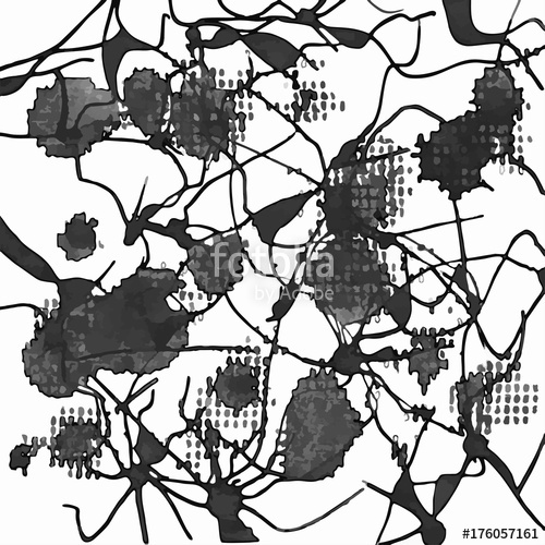 500x500 Abstract Shapes, Paint Stains, Splashes And Blobs Of Blackk