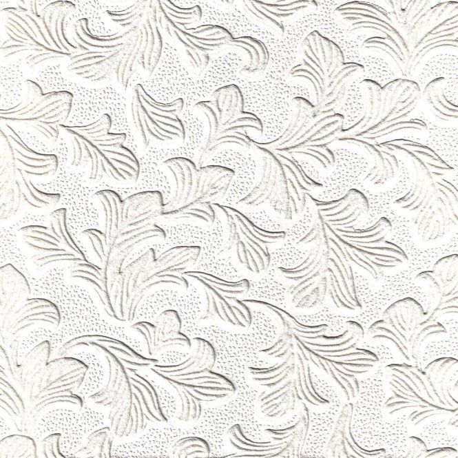 665x665 Fine Decor Supatex Acanthus Pure White Textured Paintable