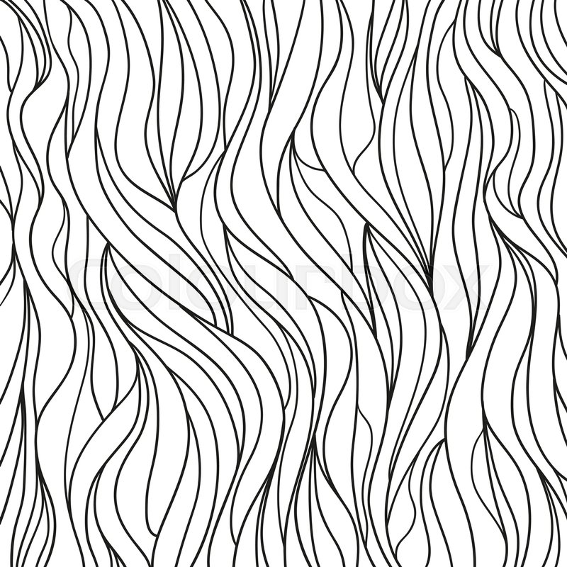 800x800 Hair Texture. Monochrome Wave Pattern. Background. Hand Drawn