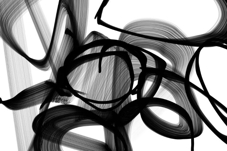 770x513 Saatchi Art Abstract Poetry In Black And White 88, 40 X 60 X 1.5